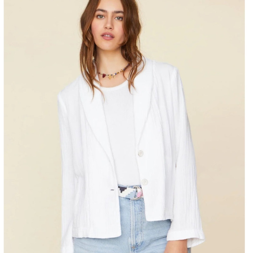 Xirena White Cullen Gauze Blazer Size XL